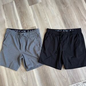 American Eagle Outfitters Athletic Black and Gray Shorts